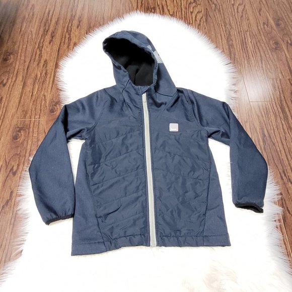 Bench Other - Bench. | Kids Blue Zip Front Hooded Funnel Neck Jacket Coat Quilted Front 7/8